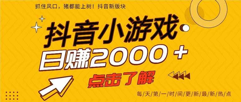 （15529期）抖音小游戏，一部手机日入300+，2025风口项目-千城资源网