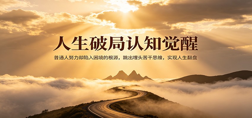 人生破局认知觉醒，普通人努力却陷入困境的根源，跳出埋头苦干思维，实现人生翻盘-千城资源网