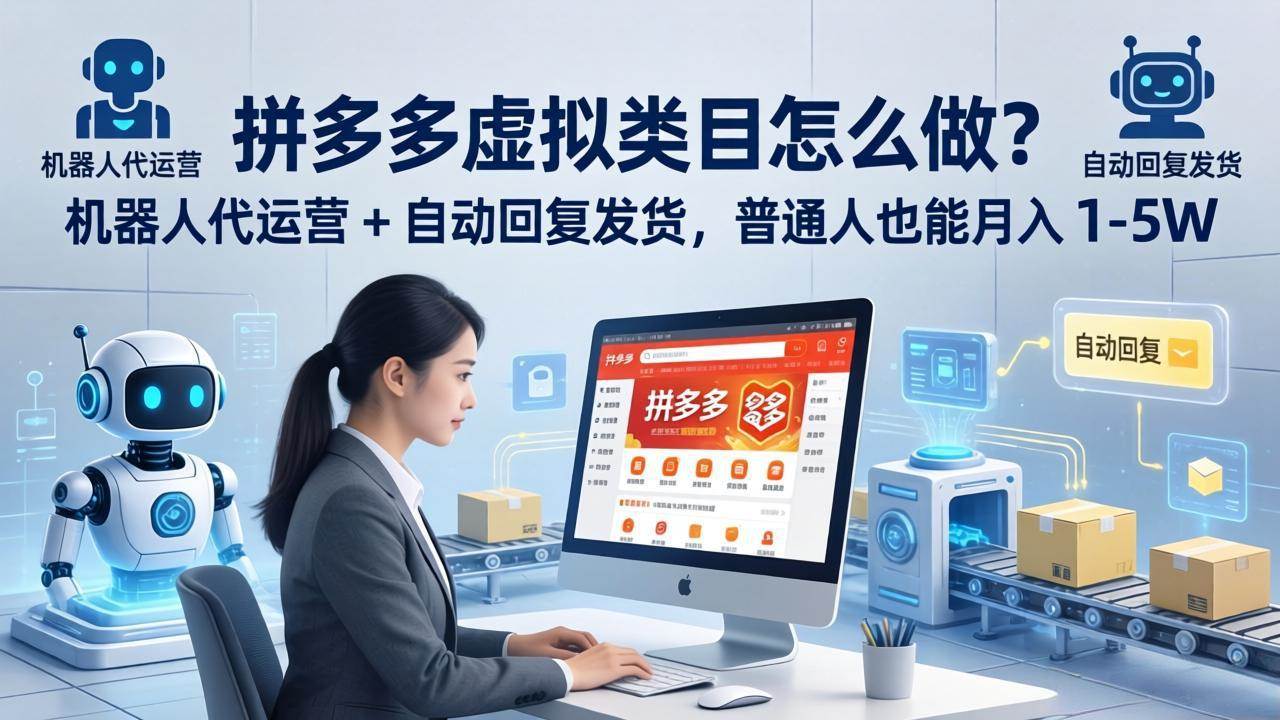 （18111期）拼多多虚拟类目怎么做？机器人代运营 + 自动回复发货，普通人也能月入 1-5W-千城资源网