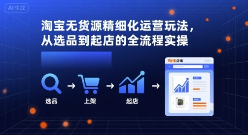 淘宝无货源精细化运营玩法，从选品到起店的全流程实操-千城资源网