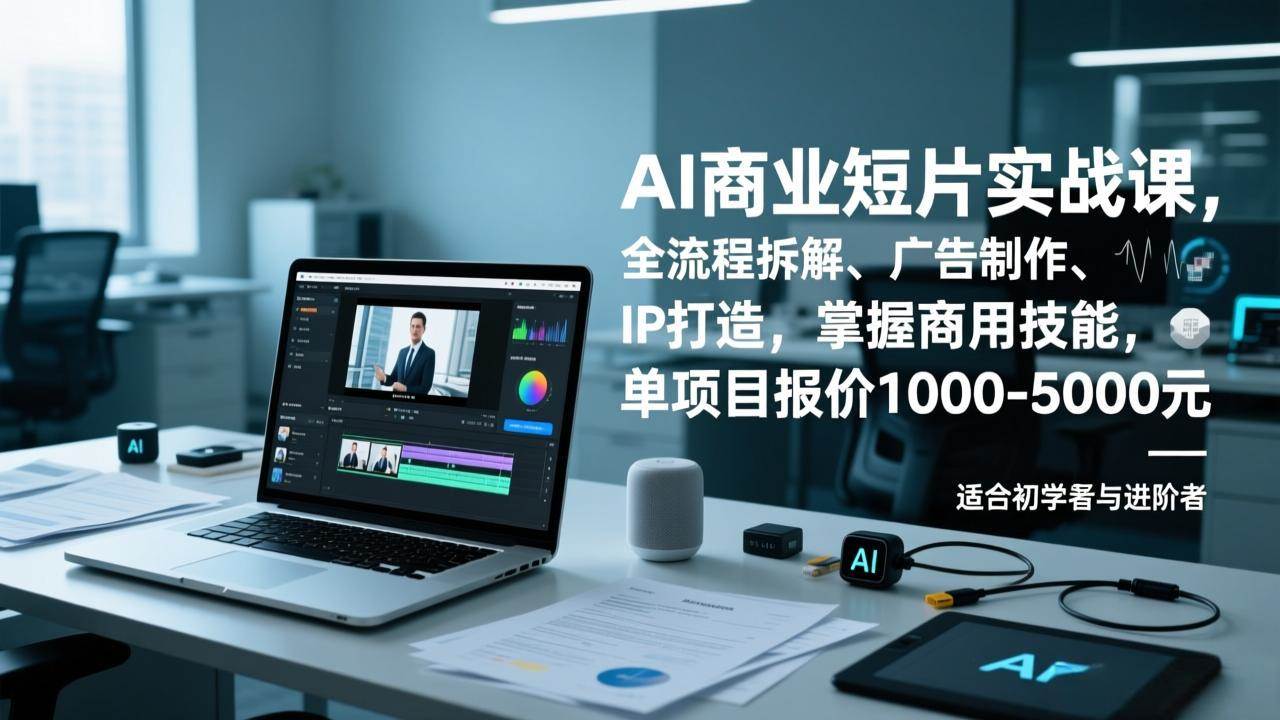（17050期）AI商业短片实战课，全流程拆解、广告制作、IP打造，掌握商用技能，单项目报价1000-5000元-千城资源网