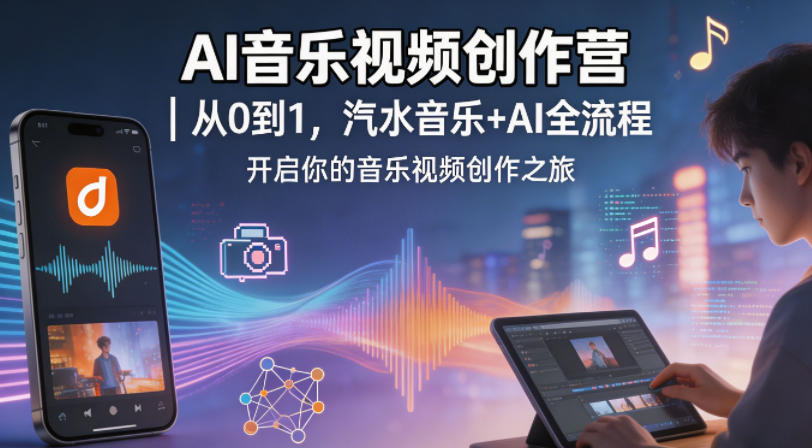 AI音乐视频创作营｜从0到1，汽水音乐+AI全流程，开启你的音乐视频创作之旅-千城资源网