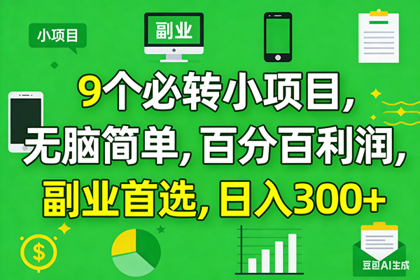 （17765期）10个必赚小项目，百分百有利润，无脑简单，副业首选，日入300+-千城资源网