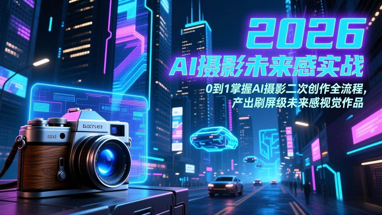 （17584期）2026 AI摄影未来感实战：0到1掌握AI摄影二次创作全流程，产出刷屏级未来感视觉作品-千城资源网