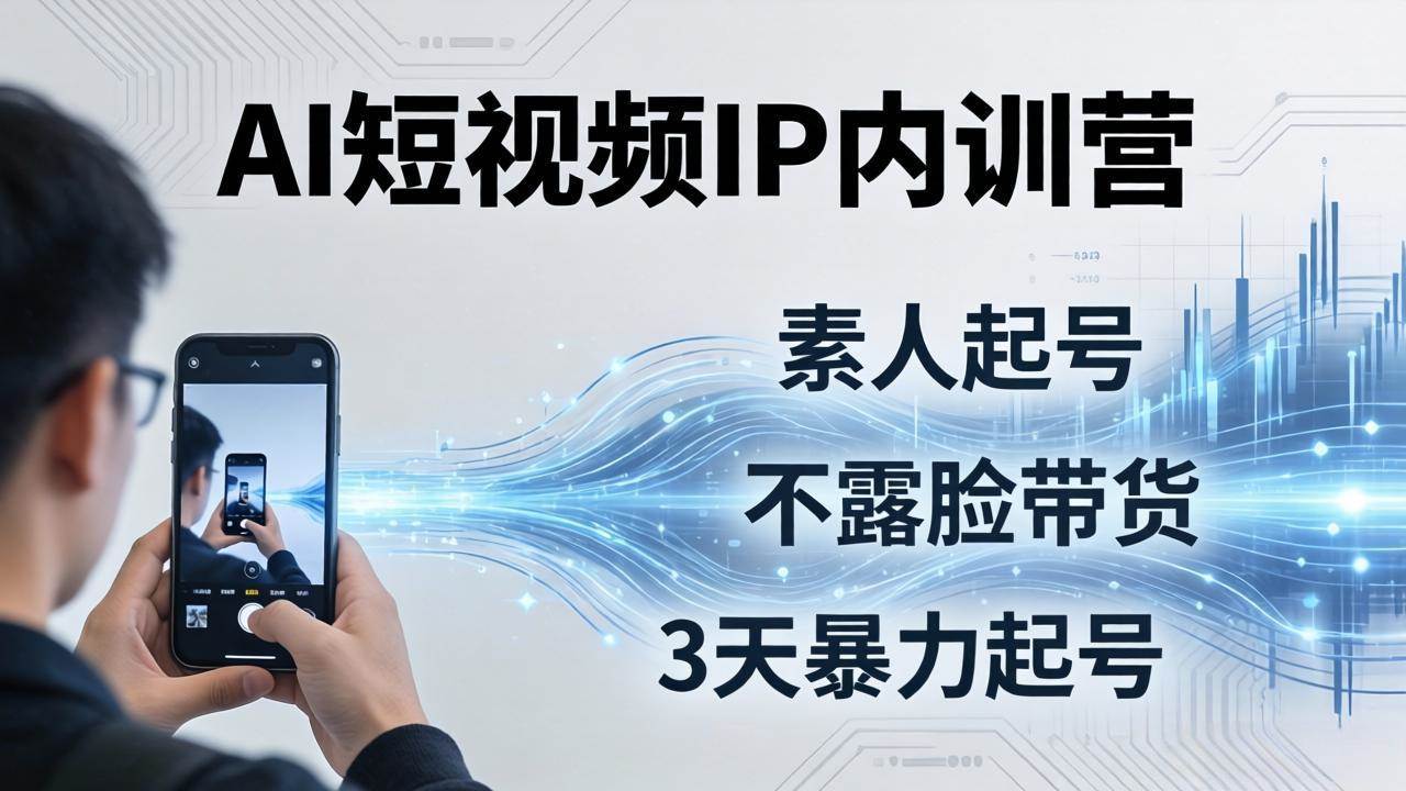 （17852期）2026AI短视频IP内训营：从素人起号到不露脸带货，3天暴力起号全流程拆解-千城资源网