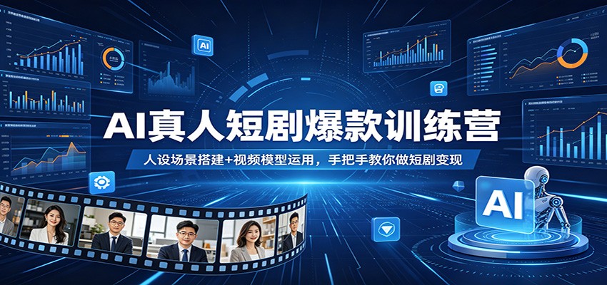 AI真人短剧爆款训练营：人设场景搭建+视频模型运用，手把手教你做短剧变现-千城资源网