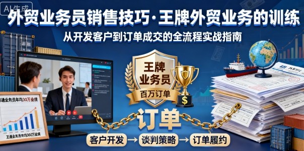 外贸业务员销售技巧，王牌外贸业务的训练-千城资源网