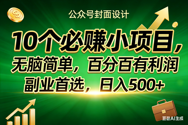 （17694期）10个必赚小项目，无脑简单，百分百有利润，副业首选，日入400+-千城资源网