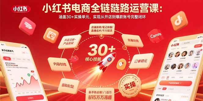 （15751期）小红书电商全链路运营课：涵盖30+实操单元，实现从开店到爆款账号完整闭环-千城资源网