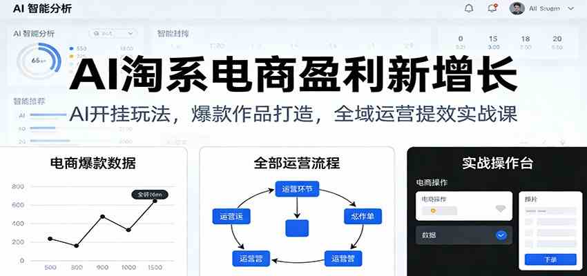 AI淘系电商盈利新增长，AI开挂玩法，爆款作品打造，全域运营提效实战课-千城资源网