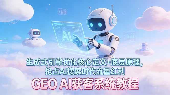 （17604期）GEO AI获客系统教程：生成式引擎优化核心定义+底层原理，抢占AI搜索时代流量红利-千城资源网