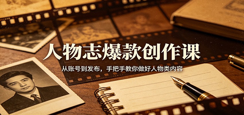人物志爆款创作课：从账号到发布，手把手教你做好人物类内容-千城资源网