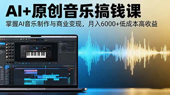（16324期）AI+原创音乐搞钱课：掌握AI音乐制作与商业变现，月入6000+低成本高收益-千城资源网