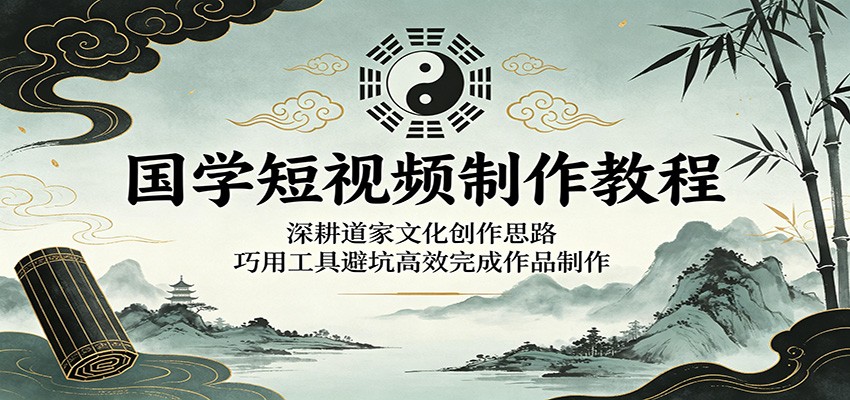 国学短视频制作教程：深耕道家文化创作思路，巧用工具避坑高效完成作品制作-千城资源网