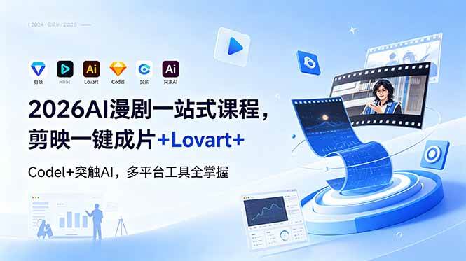 （18736期）2026AI 漫剧一站式课程，剪映一键成片+Lovart+Codel+突触AI，多平台工具全掌握-千城资源网