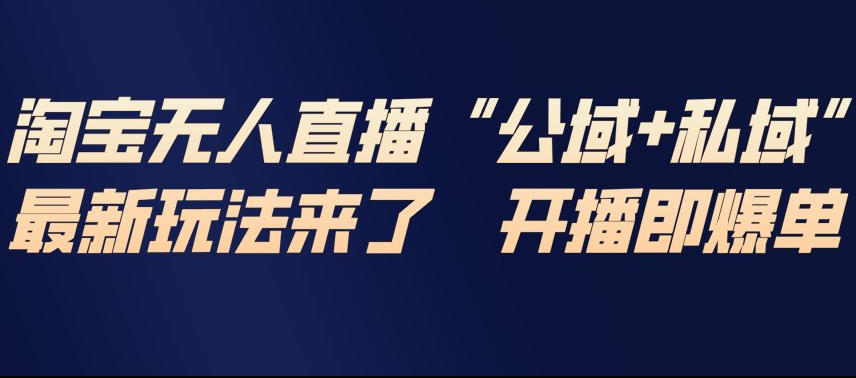 淘宝无人直播完整教程，公试+私域，最新玩法来了，开播即爆单-千城资源网