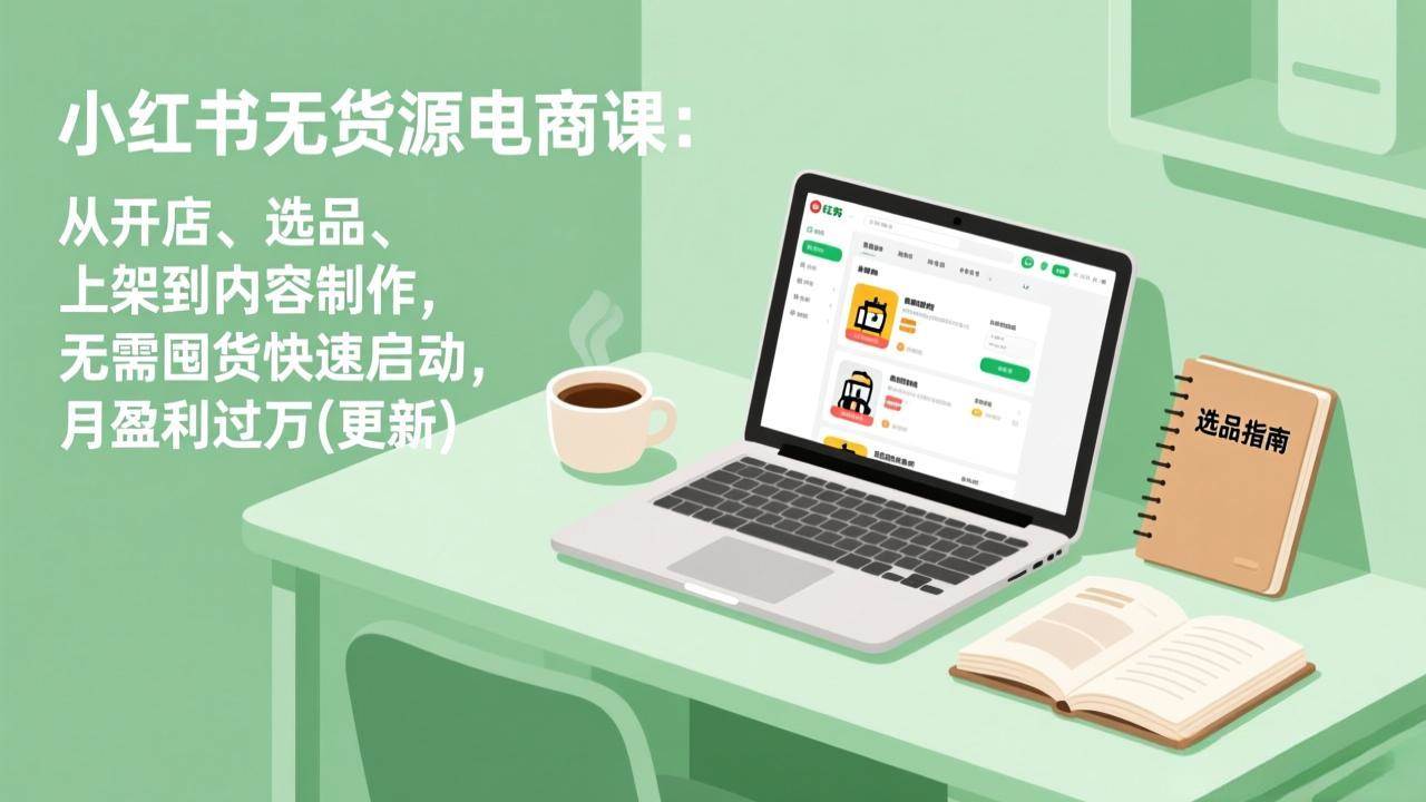 （18420期）小红书无货源电商课(5月12更新)：从开店、选品、上架到内容制作，无需囤货快速启动，月盈利过万-千城资源网