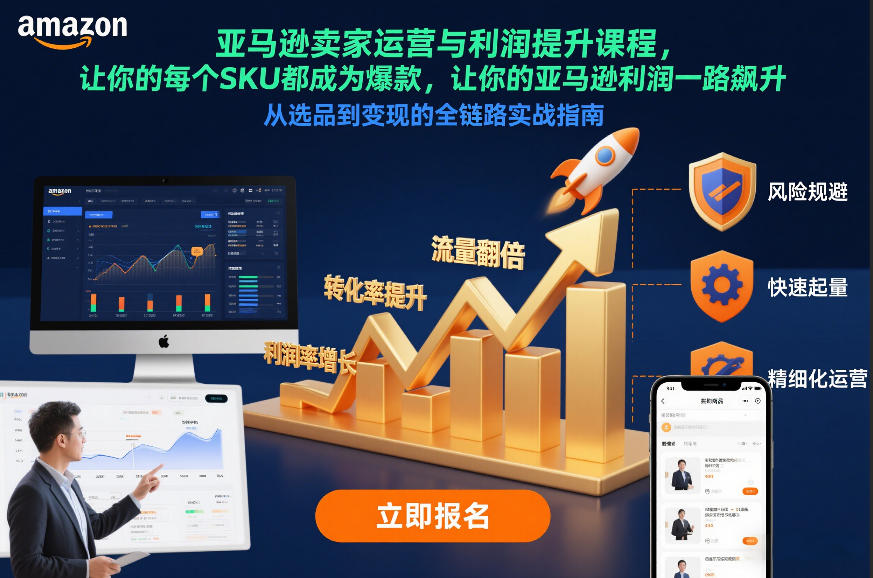 亚马逊卖家运营与利润提升课程，让你的每个SKU都成为爆款，让你的亚马逊利润一路飙升（更新26年3月）-千城资源网