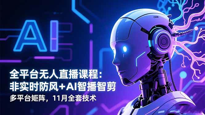 （16613期）全平台无人直播课程：非实时防风＋AI智播智剪＋多平台矩阵，11月全套技术-千城资源网