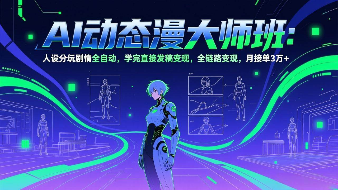 （17402期）AI动态漫剧大师班：人设分镜剧情全自动，学完直接发稿变现，全链路变现，月接单3万+-千城资源网