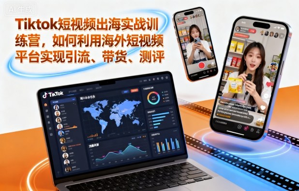 Tiktok短视频出海实战训练营，如何利用海外短视频平台实现引流、带货、测评-千城资源网
