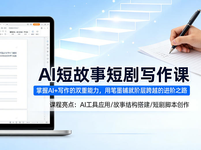 AI短故事短剧写作课，掌握AI+写作的双重能力，用笔墨铺就阶层跨越的进阶之路-千城资源网