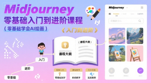 midjourney零基础入门到进阶课程，零基础学会AI绘画-千城资源网
