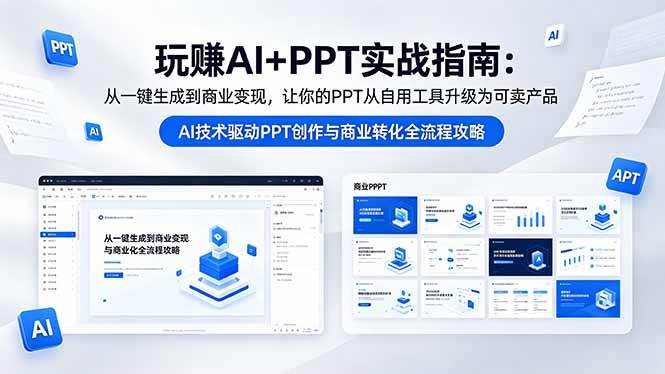 （18448期）玩赚AI+PPT实战指南-更新5月13：从一键生成到商业变现，让你的PPT从自用工具升级为可卖产品-千城资源网