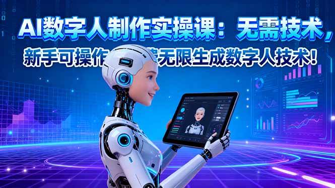 （16376期）AI数字人制作实操课：无需技术，新手可操作，免费无限生成数字人技术！-千城资源网