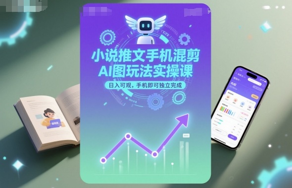 小说推文手机混剪AI图玩法实操课，日入可观，手机即可独立完成-千城资源网