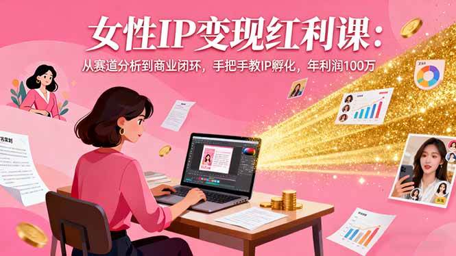 （16294期）女性IP变现红利课：从赛道分析到商业闭环，手把手教IP孵化，年利润100万-千城资源网