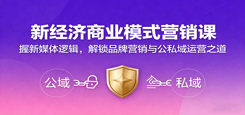 新经济商业模式营销课，握新媒体逻辑，解锁品牌营销与公私域运营之道-千城资源网