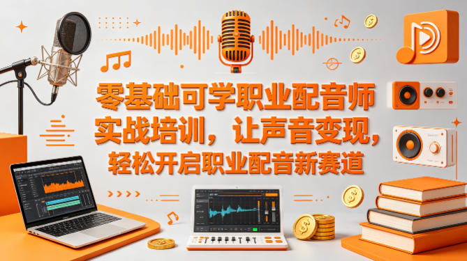零基础可学职业配音师实战培训，让声音变现，轻松开启职业配音新赛道-千城资源网