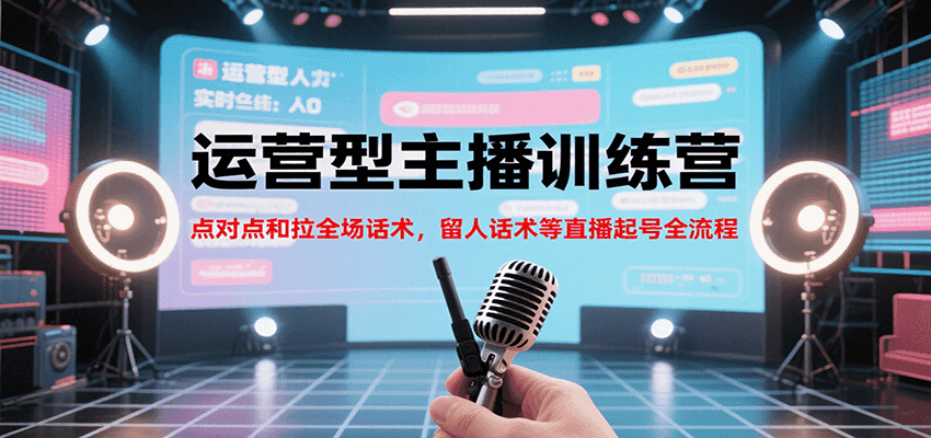 运营型主播训练营，点对点和拉全场话术，留人话术等直播起号全流程（更新8月）-千城资源网