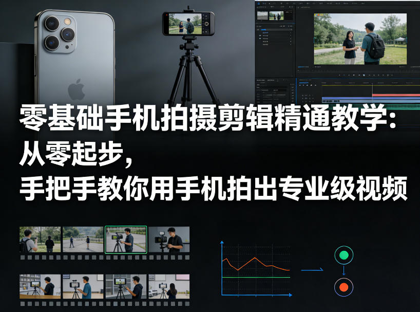 零基础手机拍摄剪辑精通教学：从零起步，手把手教你用手机拍出专业级视频-千城资源网