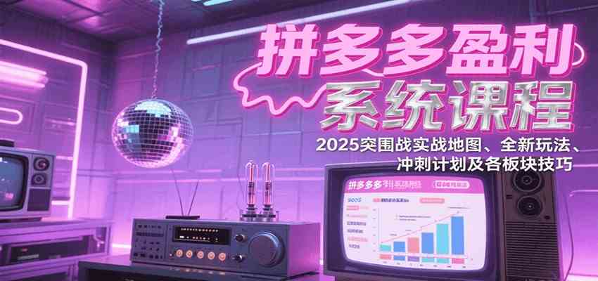 拼多多盈利系统课：2025突围战实战地图、全新玩法、冲刺计划及各板块技巧（更新7月）-千城资源网