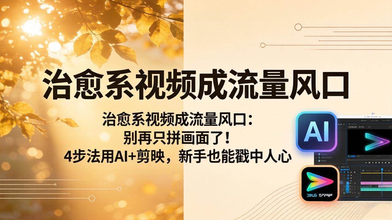 （18219期）治愈系视频成流量风口：别再只拼画面了！4步法用AI+剪映，新手也能戳中人心-千城资源网