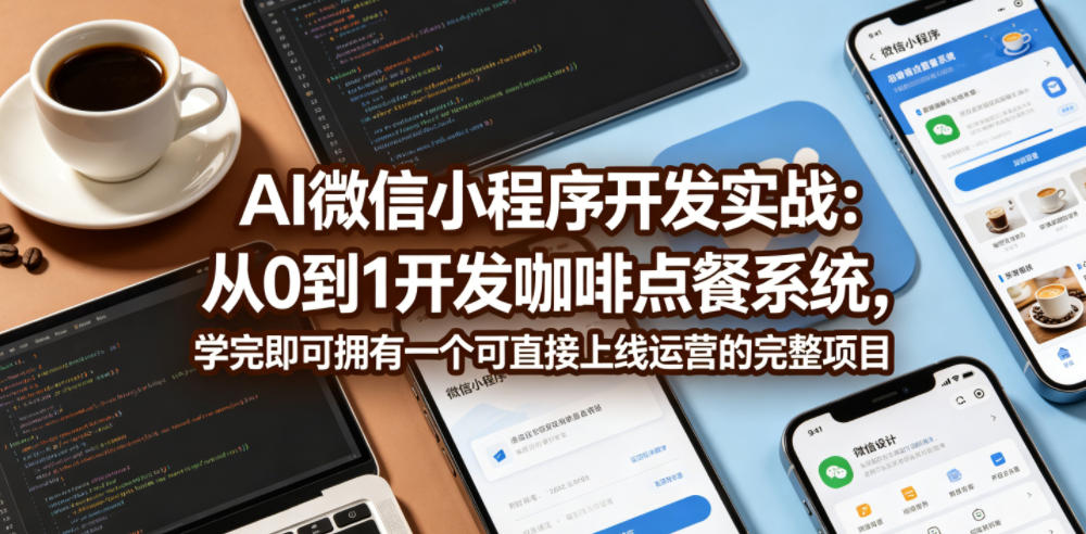 AI微信小程序开发实战：从0到1开发咖啡点餐系统，学完即可拥有一个可直接上线运营的完整项目-千城资源网