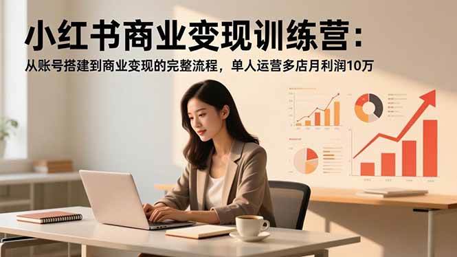 （16698期）小红书商业变现训练营：从账号搭建到商业变现的完整流程，单人运营多店月利润10万-千城资源网