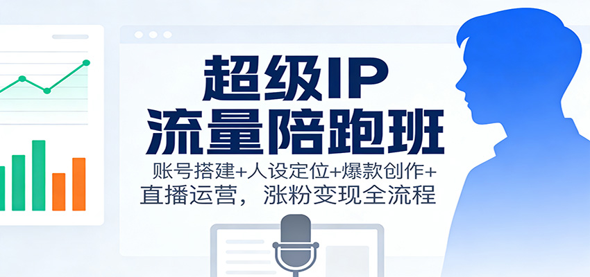 超级IP流量陪跑班：账号搭建+人设定位+爆款创作+直播运营，涨粉变现全流程-千城资源网