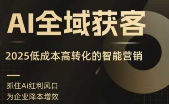 AI全域获客实训营，2025低成本高转化的智能营销，精准找客，高效营销-千城资源网
