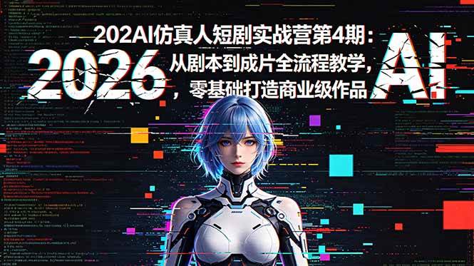 （18656期）2026AI仿真人短剧实战营第4期：从剧本到成片全流程教学，零基础打造商业级作品-千城资源网