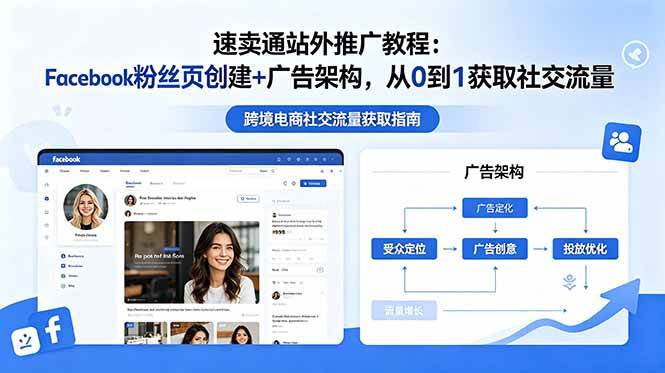 （18888期）速卖通站外推广教程：Facebook粉丝页创建+广告架构，从0到1获取社交流量-千城资源网