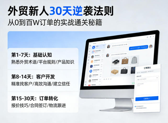 外贸新人30天逆袭法则，教你从0到百W订单的实战通关秘籍-千城资源网