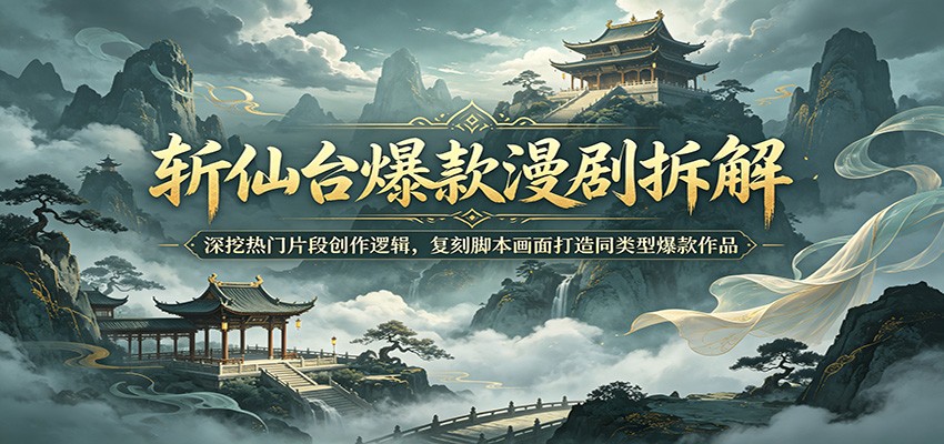 斩仙台爆款漫剧拆解：深挖热门片段创作逻辑，复刻脚本画面打造同类型爆款作品-千城资源网