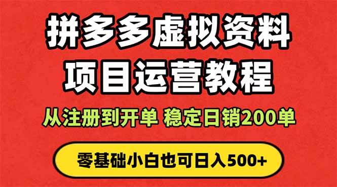 （16220期）拼多多开店运营课程： 蓝海变现玩法，轻松实现睡后收入 零基础小白也可…-千城资源网