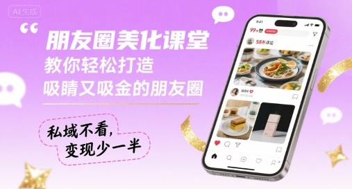 朋友圈美化课堂，教你轻松打造，吸睛又吸金的朋友圈，私域不看，变现少一半-千城资源网