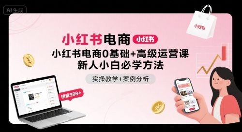 小红书电商0基础+高级运营课，新人小白必学方法，实操教学+案例分析-千城资源网
