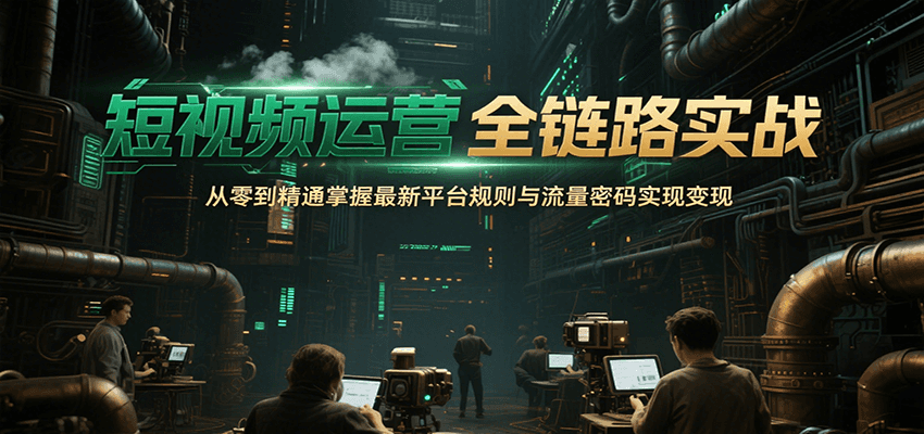 短视频运营全链路实战，从零到精通掌握最新平台规则与流量密码实现变现-千城资源网