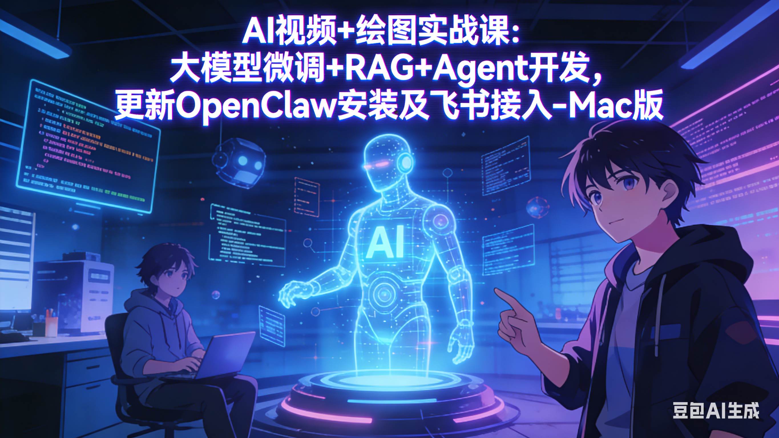 （17594期）AI视频+绘图实战课：大模型微调+RAG+Agent开发，更新OpenClaw安装及飞书接入-Mac版-千城资源网